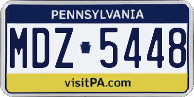 PA license plate MDZ5448