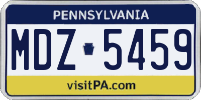 PA license plate MDZ5459