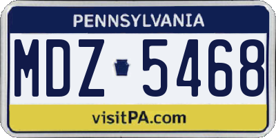 PA license plate MDZ5468