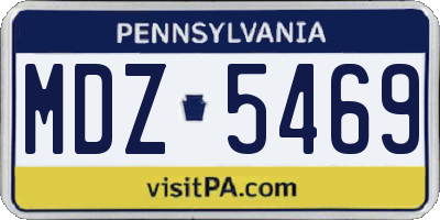 PA license plate MDZ5469