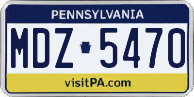 PA license plate MDZ5470