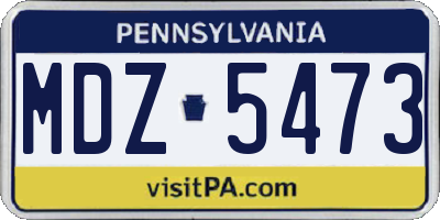 PA license plate MDZ5473