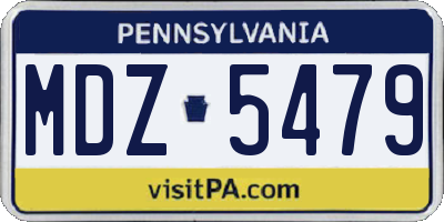 PA license plate MDZ5479