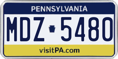 PA license plate MDZ5480