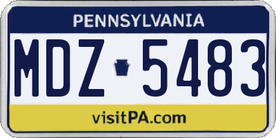 PA license plate MDZ5483