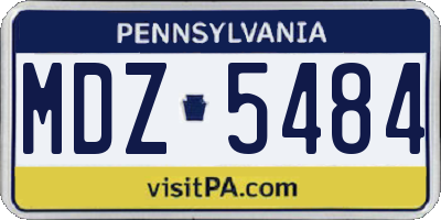 PA license plate MDZ5484