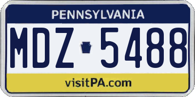 PA license plate MDZ5488