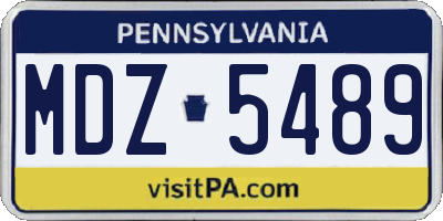 PA license plate MDZ5489