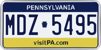 PA license plate MDZ5495