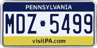 PA license plate MDZ5499