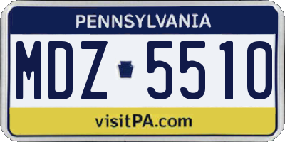 PA license plate MDZ5510