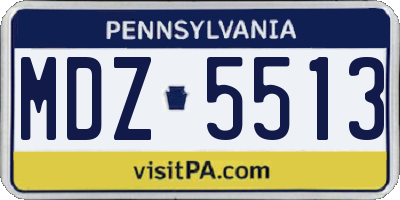 PA license plate MDZ5513