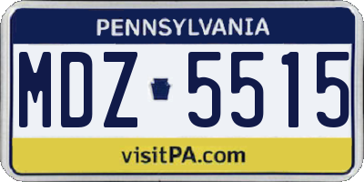 PA license plate MDZ5515