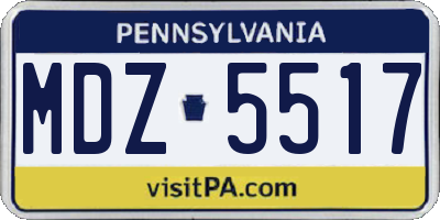 PA license plate MDZ5517