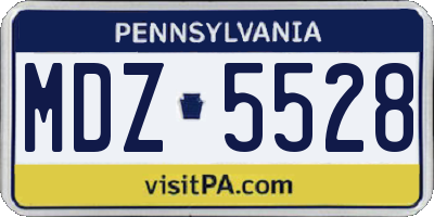 PA license plate MDZ5528
