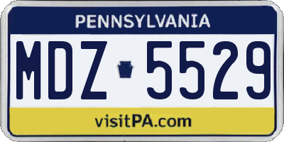 PA license plate MDZ5529