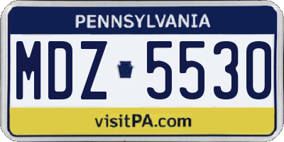 PA license plate MDZ5530