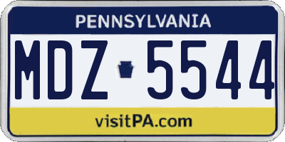 PA license plate MDZ5544