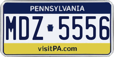 PA license plate MDZ5556