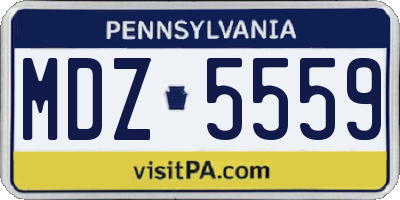 PA license plate MDZ5559