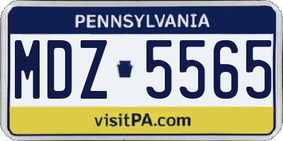 PA license plate MDZ5565