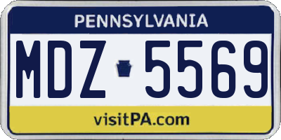 PA license plate MDZ5569