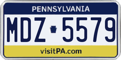PA license plate MDZ5579