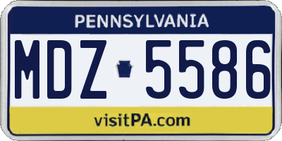 PA license plate MDZ5586