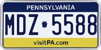 PA license plate MDZ5588