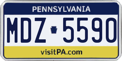 PA license plate MDZ5590