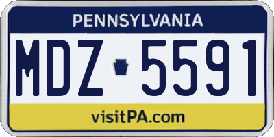 PA license plate MDZ5591