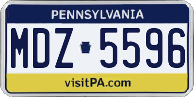 PA license plate MDZ5596