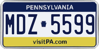 PA license plate MDZ5599