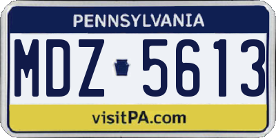 PA license plate MDZ5613