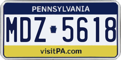 PA license plate MDZ5618