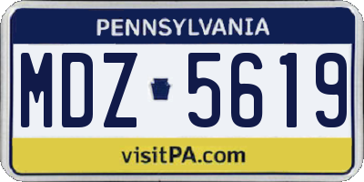 PA license plate MDZ5619