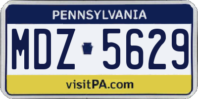 PA license plate MDZ5629
