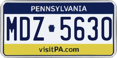 PA license plate MDZ5630