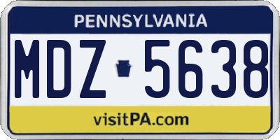 PA license plate MDZ5638