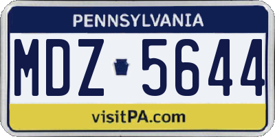 PA license plate MDZ5644
