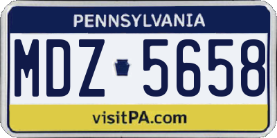 PA license plate MDZ5658
