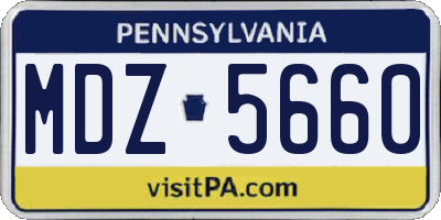 PA license plate MDZ5660