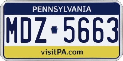 PA license plate MDZ5663