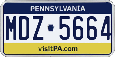 PA license plate MDZ5664