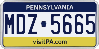 PA license plate MDZ5665