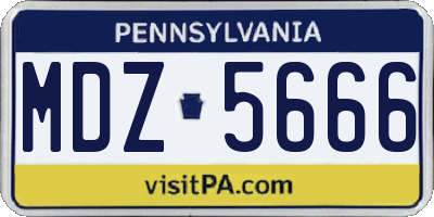 PA license plate MDZ5666