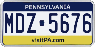 PA license plate MDZ5676