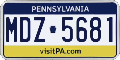 PA license plate MDZ5681