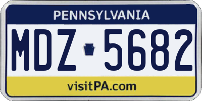 PA license plate MDZ5682