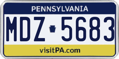 PA license plate MDZ5683
